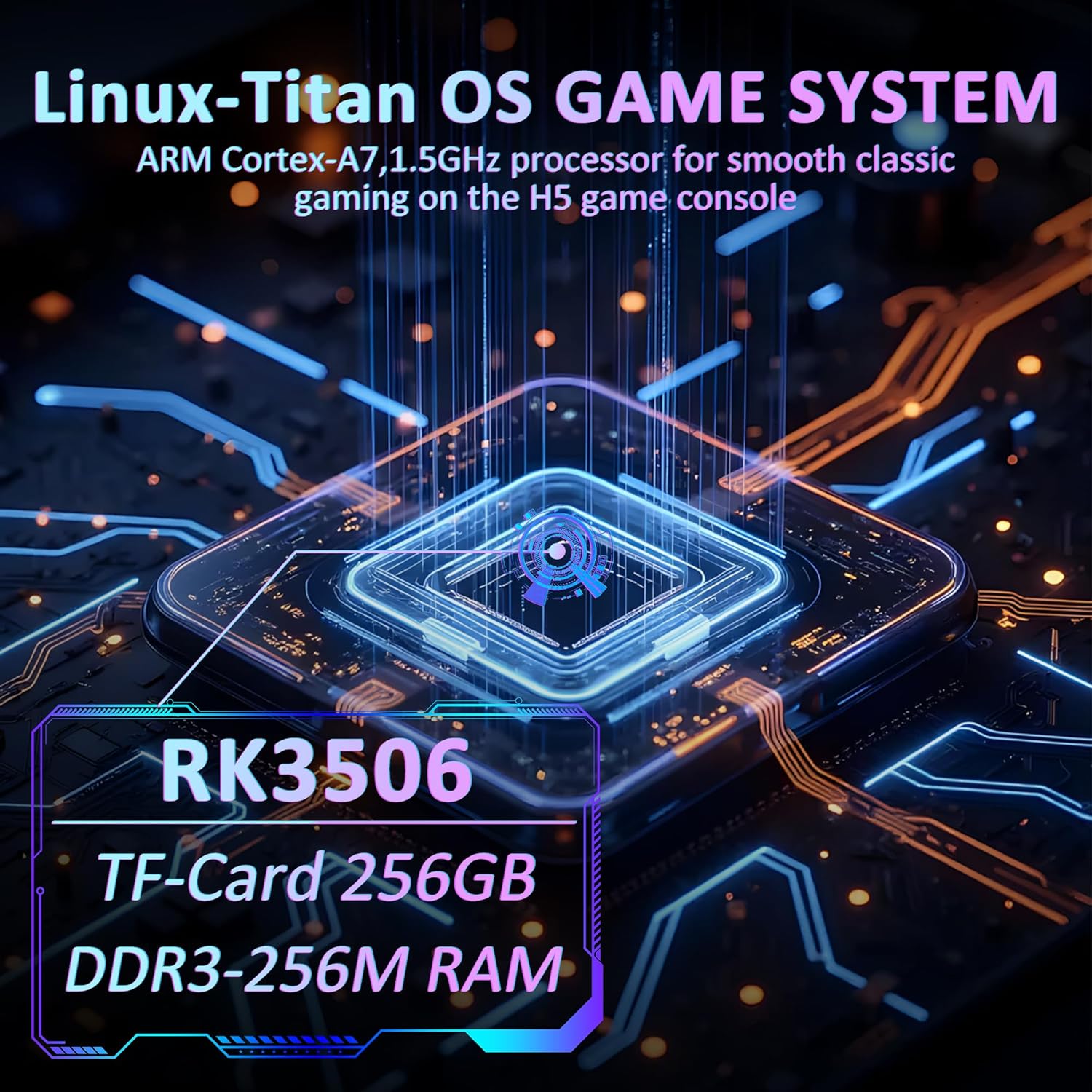 H5 Handheld Game Console, 5.0 Inch IPS HD Screen, Portable Video Arcade Build-in 40000+ Classic Games, 256GB TF Card Support 34+ Emulators with 4000mAh Battery