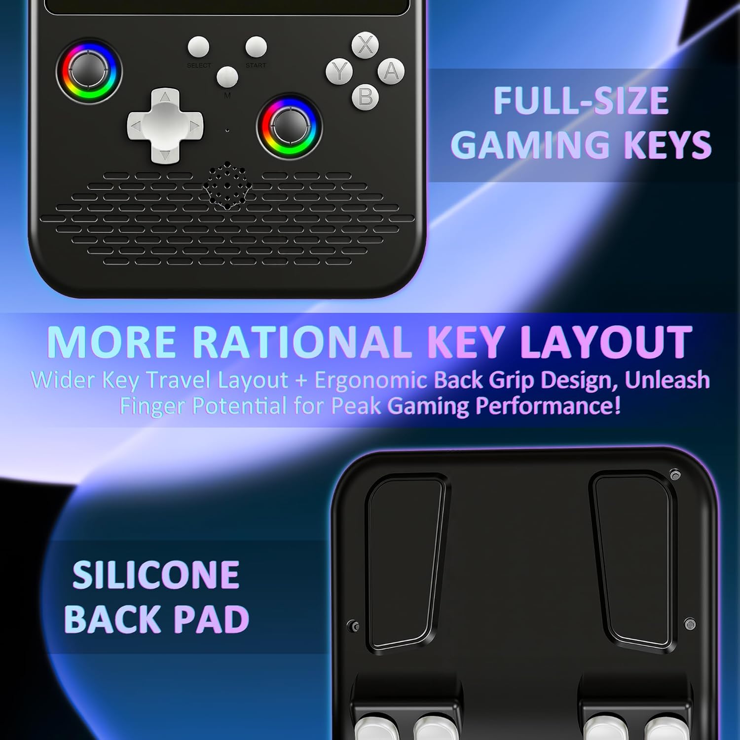 H5 Handheld Game Console, 5.0 Inch IPS HD Screen, Portable Video Arcade Build-in 40000+ Classic Games, 256GB TF Card Support 34+ Emulators with 4000mAh Battery